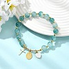 Natural Flower Jade Round Beads Stretch Bracelets BJEW-JB14147-02-1