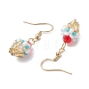 Ice Cream Cup Handmade Glass Seed Beads Dangle Earrings for Women EJEW-MZ00392-02-4