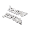 Rhodium Plated 925 Sterling Silver Connector Charms STER-C003-23P-2
