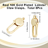 8Pcs Brass Lobster Claw Clasps KK-CN0002-38-2
