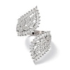 Brass Micro Pave Cubic Zirconia Cuff Rings RJEW-G310-18P-2