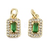 Brass Micro Pave Cubic Zirconia Charms KK-C051-11G-01-1