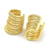 Brass Micro Pave Cubic Zirconia Cuff Earrings EJEW-C104-040G-2