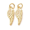 Brass Micro Pave Clear Cubic Zirconia Pendants CU-E003-18G-30-1