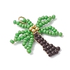 Glass Seed Beaded Pendants PALLOY-MZ01251-01-3