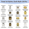 160Pcs 16 Styles Alloy European Beads FIND-PA0001-71-2