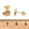 Rack Plating Brass Micro Pave Clear Cubic Zirconia Stud Earrings EJEW-K299-01G-C-5