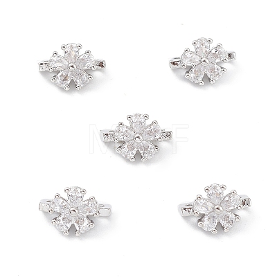 Rack Plating Brass Pave Cubic Zirconia Slide Charms KK-G464-03P-1