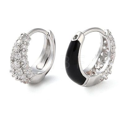 Brass Micro Pave Clear Cubic Zirconia Hoop Earrings for Women EJEW-S234-07P-01-1