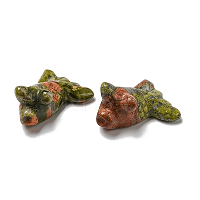 Natural Unakite Carved Healing Goldfish Figurines DJEW-D012-08H-1