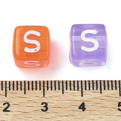 Spray Painted Transparent Acrylic Beads MACR-K365-07S-1