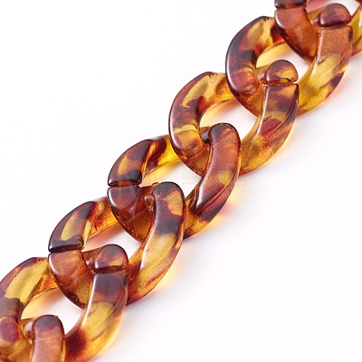 Handmade Acrylic Curb Chains AJEW-JB00679-09-1