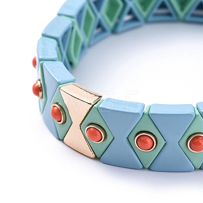 (Jewelry Parties Factory Sale)Tile Elastic Bracelets BJEW-K004-16B-1
