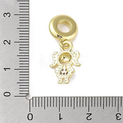 Rack Plating Brass Pave Cubic Zirconia European Dangle Charms X-KK-R163-08B-G-1