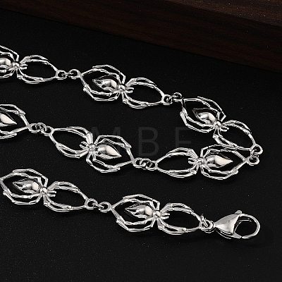 304 Stainless Steel Spider Link Chain Necklaces for Women Men NJEW-A043-06P-1