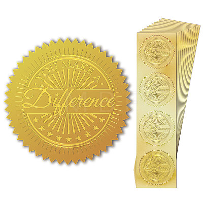 Self Adhesive Gold Foil Embossed Stickers DIY-WH0211-373-1