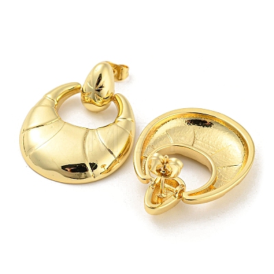 Brass Dangle Stud Earrings EJEW-C066-12G-1