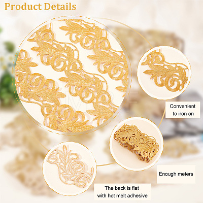 Fingerinspire 2M Polyester Embroidery Floral Trimming DIY-FG0003-80A-1