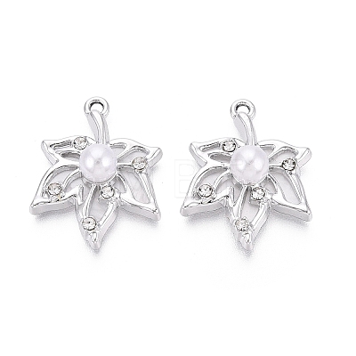 Alloy with ABS Imitation Pearl & Crystal Rhinestone & Acrylic Pendants PALLOY-Q466-04P-01-1