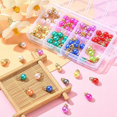 80Pcs 8 Colors ABS Plastic Charms KY-YW0001-29-1