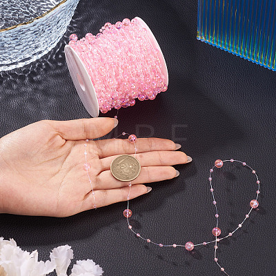 Acrylic Round Beaded Link Chains DIY-MB0007-001E-1