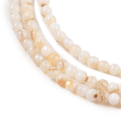 Natural Freshwater Shell Beads Strands SHEL-T011-02-4mm-1