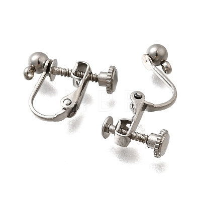 316 Stainless Steel Clip-on Earring Findings X-EJEW-R019-01P-1