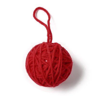 Yarn Knitted Christmas Ball Ornaments AJEW-P106-01A-1