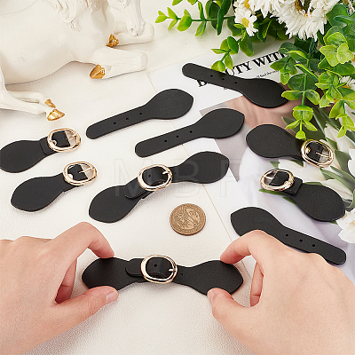 6Pcs Imitation Leather Sew on Toggle Buckles FIND-FG0002-73G-1