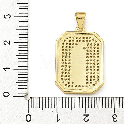 Virgin Mary Theme Rack Plating Brass Micro Pave Clear Cubic Zirconia Pendants KK-Z067-06G-03-1