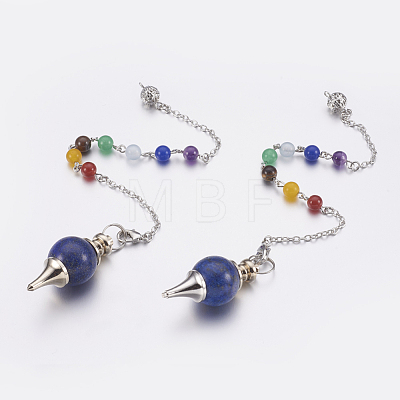 Natural Lapis Lazuli Sphere Dowsing Pendulums MAK-P009-E04-1