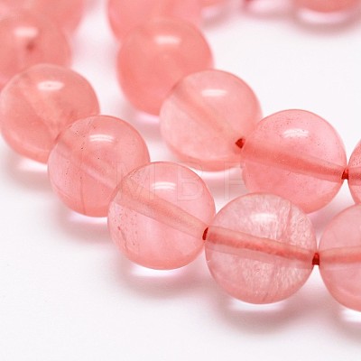 Cherry Quartz Glass Bead Strands X-G-P256-06-10mm-1