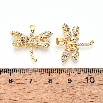 Brass Micro Pave Cubic Zirconia Pendants KK-N257-29G-1