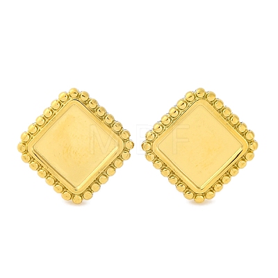 Ion Plating(IP) 304 Stainless Steel Square Stud Earrings EJEW-D281-07G-1