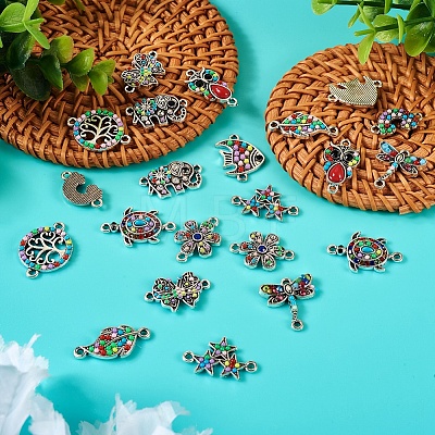 22Pcs 11 Styles Alloy Connector Charms FIND-TA0002-29-1
