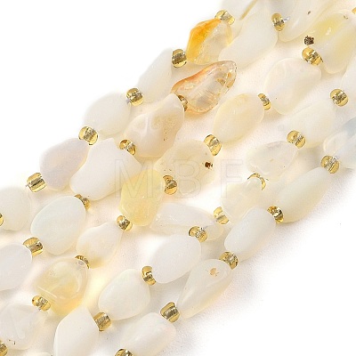 Natural White African Opal Beads Strands G-D101-A10-1