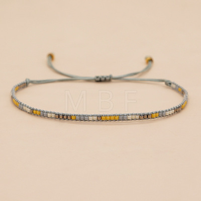 Bohemian Braided Adjustable Glass Seed Beaded Bracelets EX8332-5-1