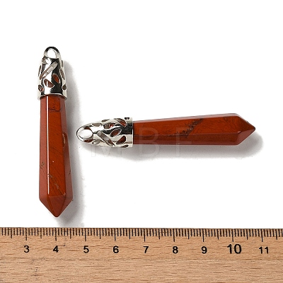 Natural Red Jasper Pointed Big Pendants G-Z055-01P-18-1