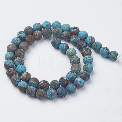 Natural Chrysocolla Round Bead Strands G-G969-4mm-1