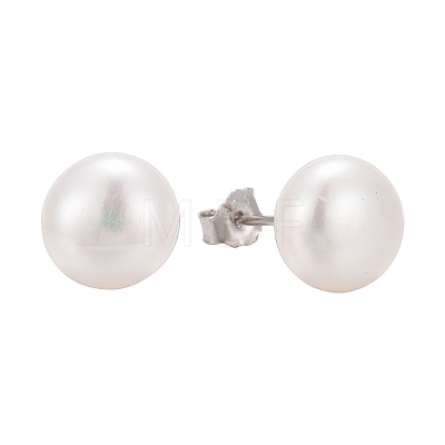 Valentine Presents for Her 925 Sterling Silver Ball Stud Earrings EJEW-D029-8mm-2-1