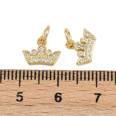 Brass Micro Pave Clear Cubic Zirconia Charms KK-A269-29G-1