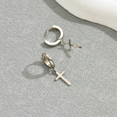 304 Stainless Steel Hoop Dangle Earrings for Women WY8990-1