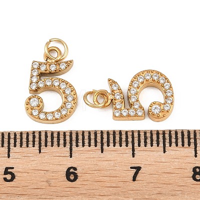 304 Stainless Steel Rhinestone Pendants STAS-N133-03F-G-1