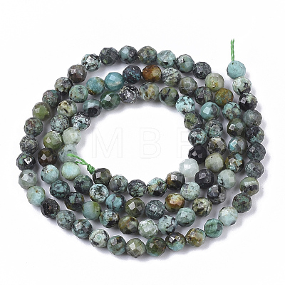 Natural African Turquoise(Jasper) Beads Strands X-G-S361-4mm-002-1
