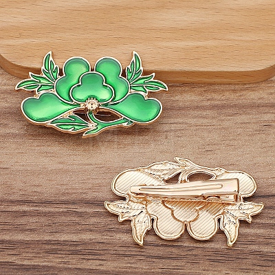 Flower Alloy Enamel Alligator Hair Clips PW-WG27385-08-1