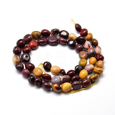 Natural Mookaite Nuggets Beads Strands X-G-J335-35-1