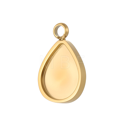 304 Stainless Steel Pendant Cabochon Settings STAS-OY008-79G-1