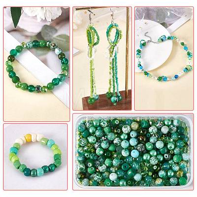 2 Bag Glass Round Beads Set JX547K-1