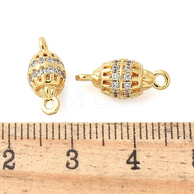 Brass Micro Pave Cubic Zirconia Connector Charms KK-U056-25G-1