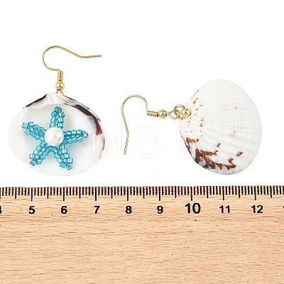 Natural Shell Dangle Earrings EJEW-MZ00754-1